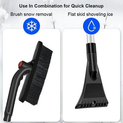 Car Snow Shovel Extendable Ice Scraper Snow Brush Detachable