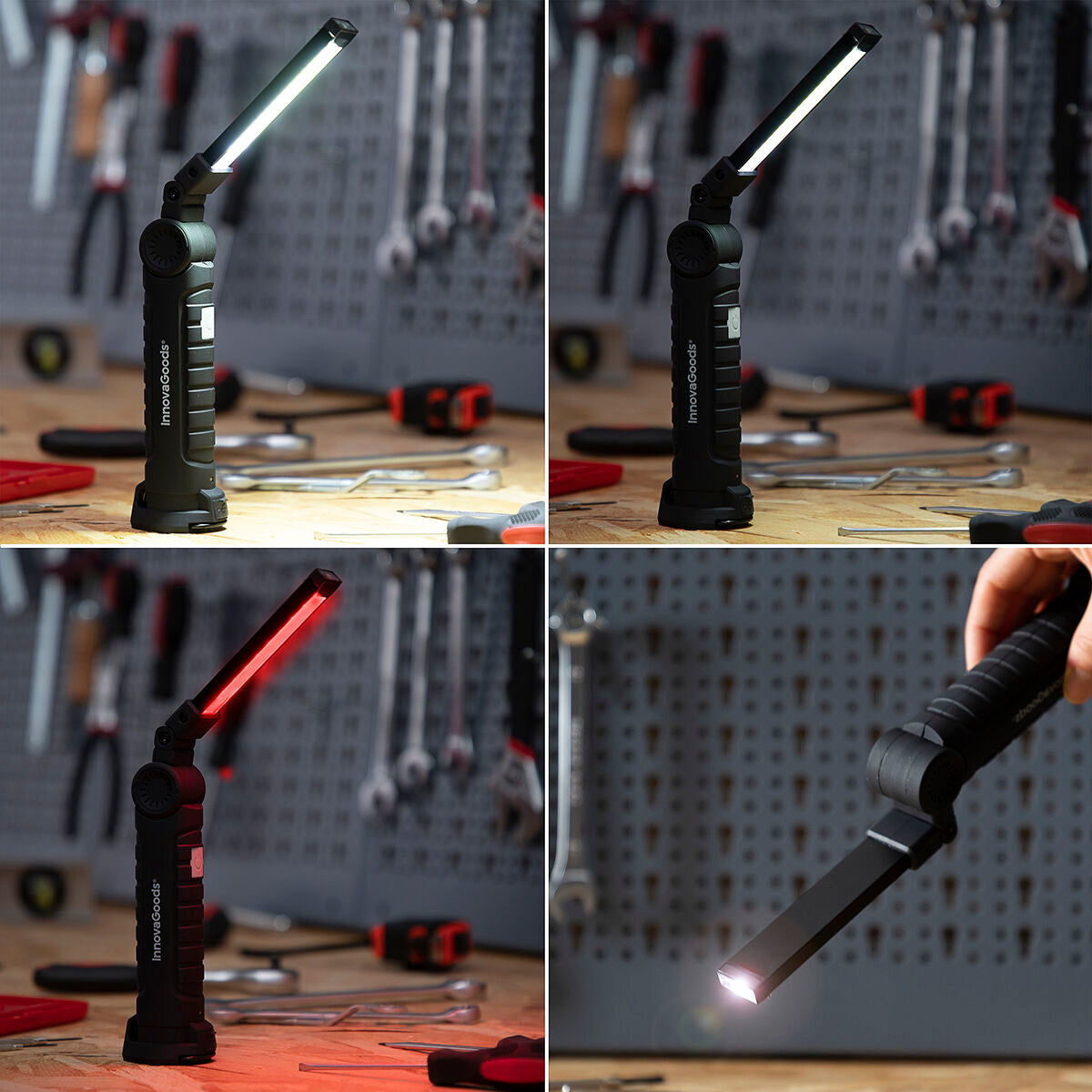 LED-ficklampan Hasse - Uppladdningsbar magnetisk LED-ficklampa 5-i-1